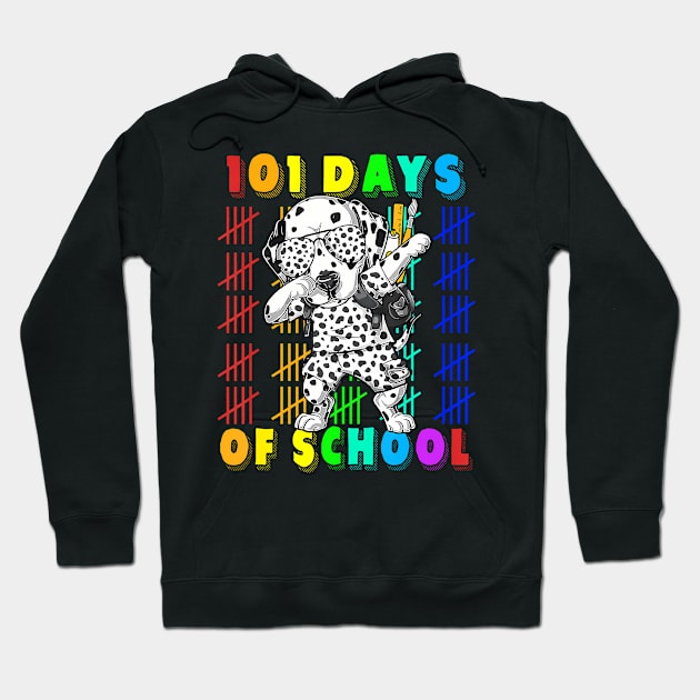 101 Days Of School Dalmatian Dog 100 Days Smarter Teacher Hoodie by deptrai0023